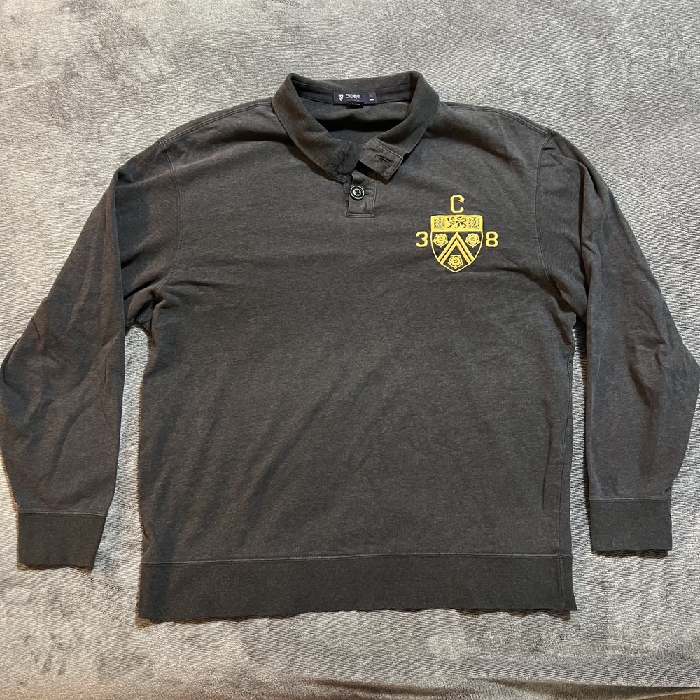 Daniel Cremieux Rugby Shirt Mens Size XL Navy Blue Embroidered Crest